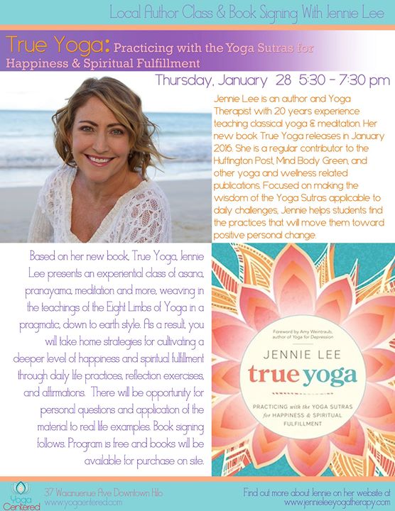 True Yoga Book Signing and Class with Author Jennie Lee - Hawaii Eco Living