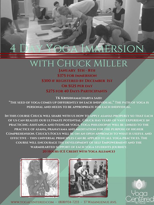 4 Day Yoga Immersion with Chuck Miller with Chuck Miller Hawaii Eco