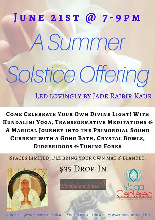 Summer Solstice Offering Hawaii Eco Living